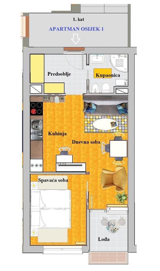 Apartman Osijek Exteriér fotografie