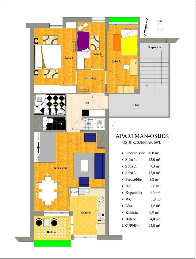 Apartman Osijek Exteriér fotografie